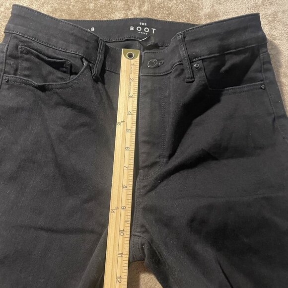 White House Black Market Jeans Womens 8 The Boot Crop Black Embroidered Rose - Picture 8 of 9